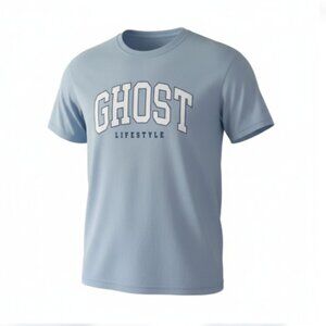Ghost Lifestyle T-Shirt Women’s Large Pale Blue Short Sleeve Graphic Tee GUC